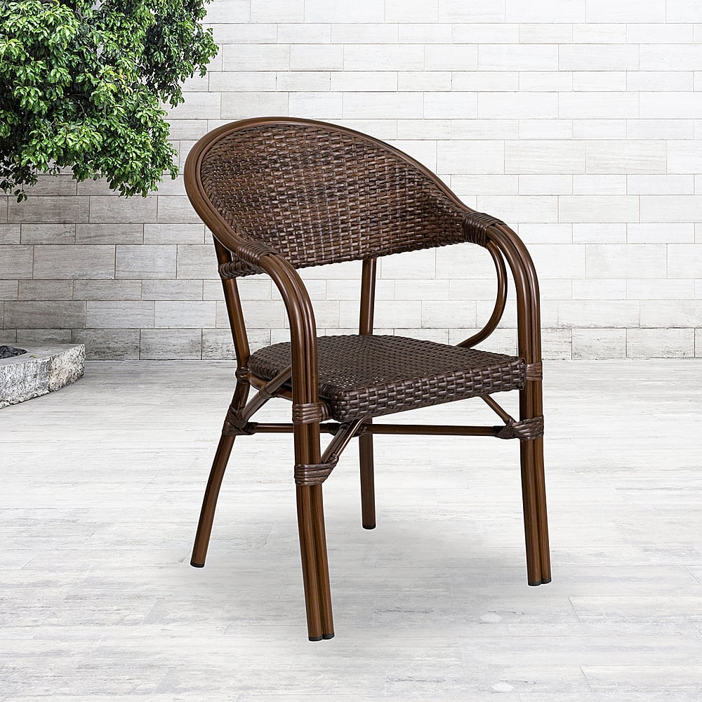 Alt View 12. Alamont Home - Lila Patio Chair - Cocoa Rattan/Bamboo-Aluminum Frame.