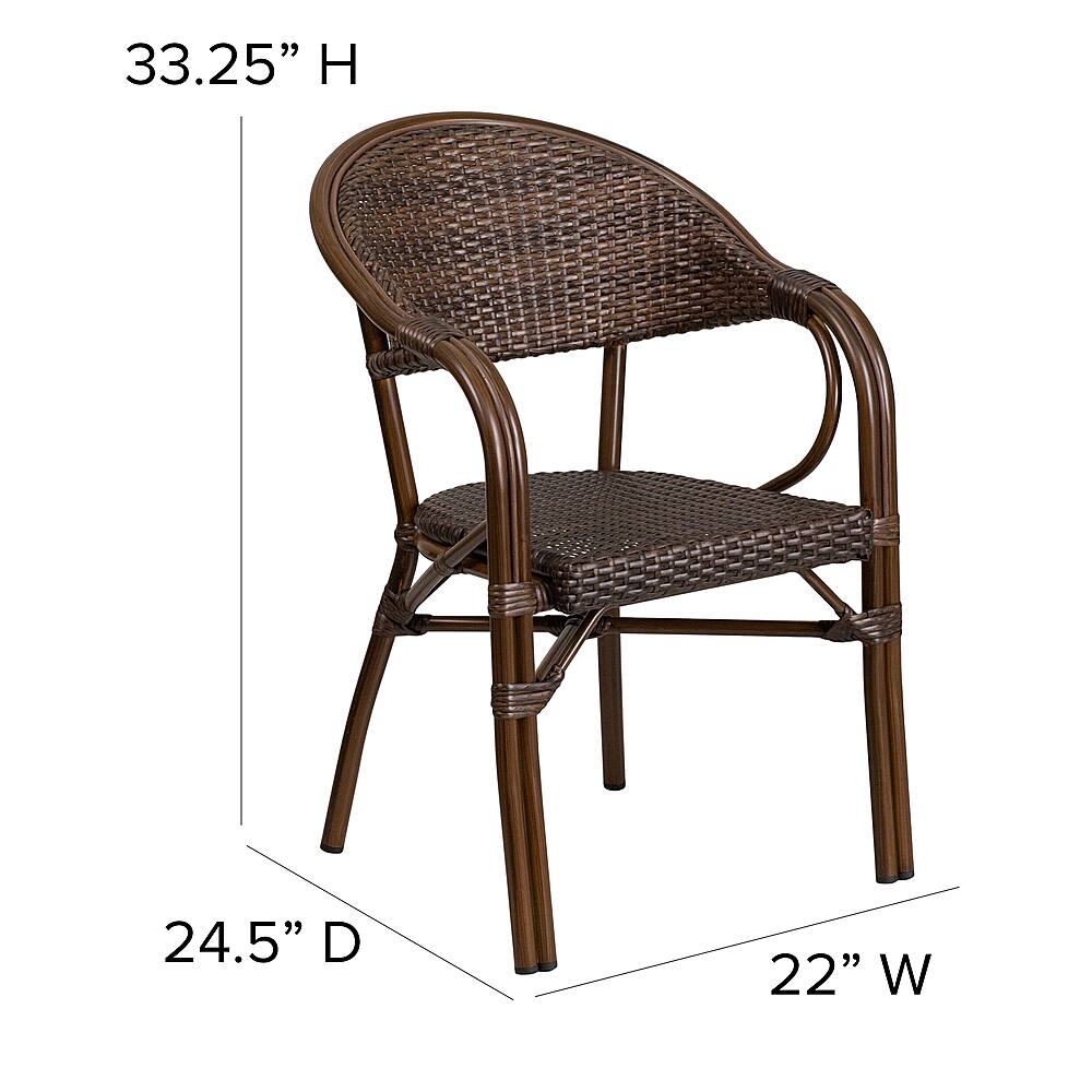 Alt View 13. Alamont Home - Lila Patio Chair - Cocoa Rattan/Bamboo-Aluminum Frame.