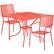 Front. Alamont Home - Oia Outdoor Square Contemporary Metal 3 Piece Patio Set - Coral.