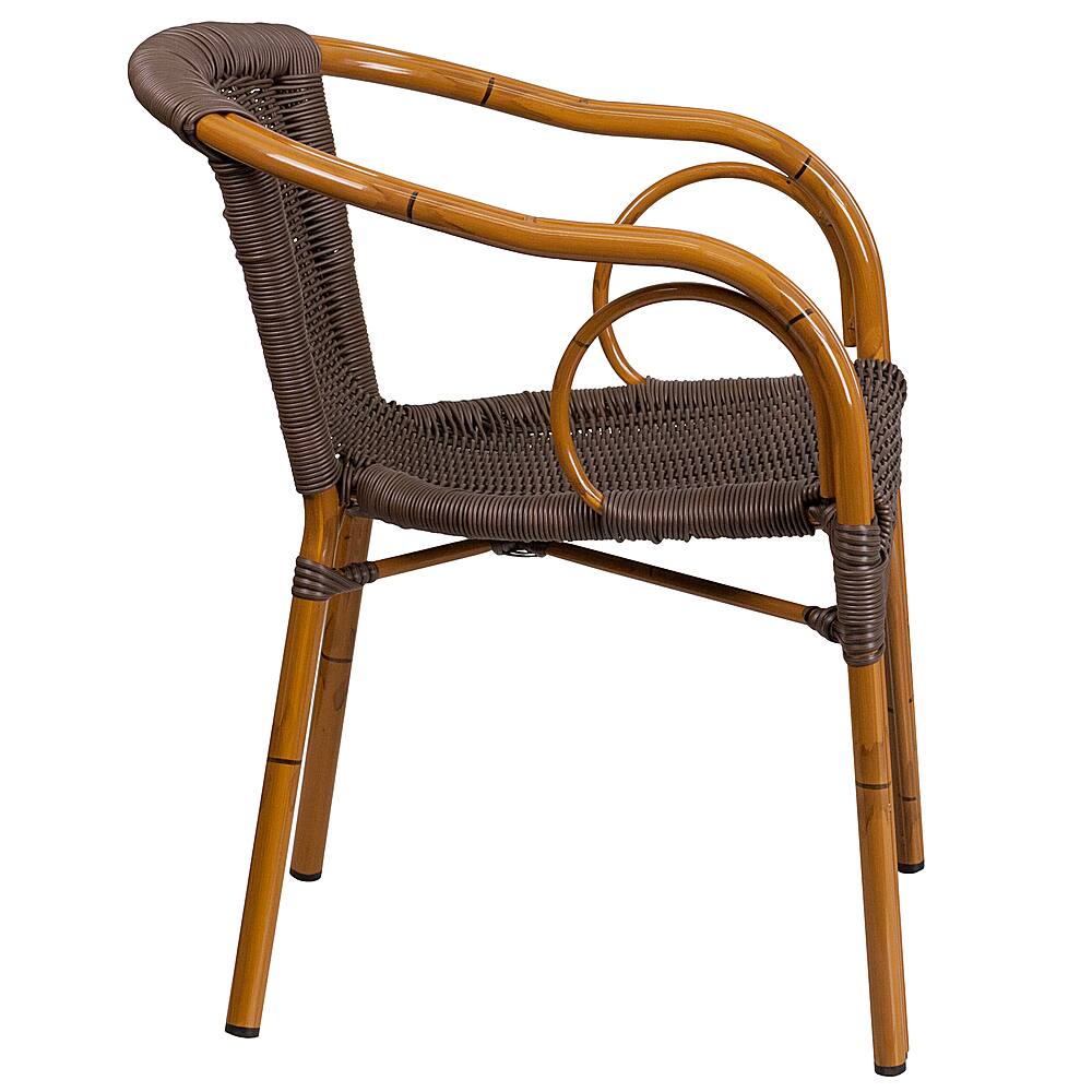 Alt View 16. Alamont Home - Lila Patio Chair - Dark Brown Rattan/Red Bamboo-Aluminum Frame.