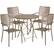 Front. Alamont Home - Oia Outdoor Round Contemporary Metal 5 Piece Patio Set - Gold.