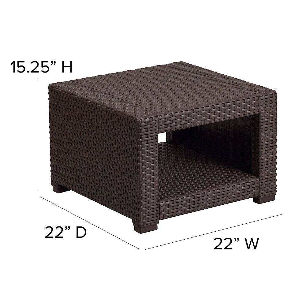 Alt View 13. Alamont Home - Seneca Contemporary Patio End Table - Chocolate Brown.