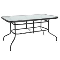 Flash Furniture - Tory Contemporary Patio Table - Clear Top/Black Frame - Front_Zoom