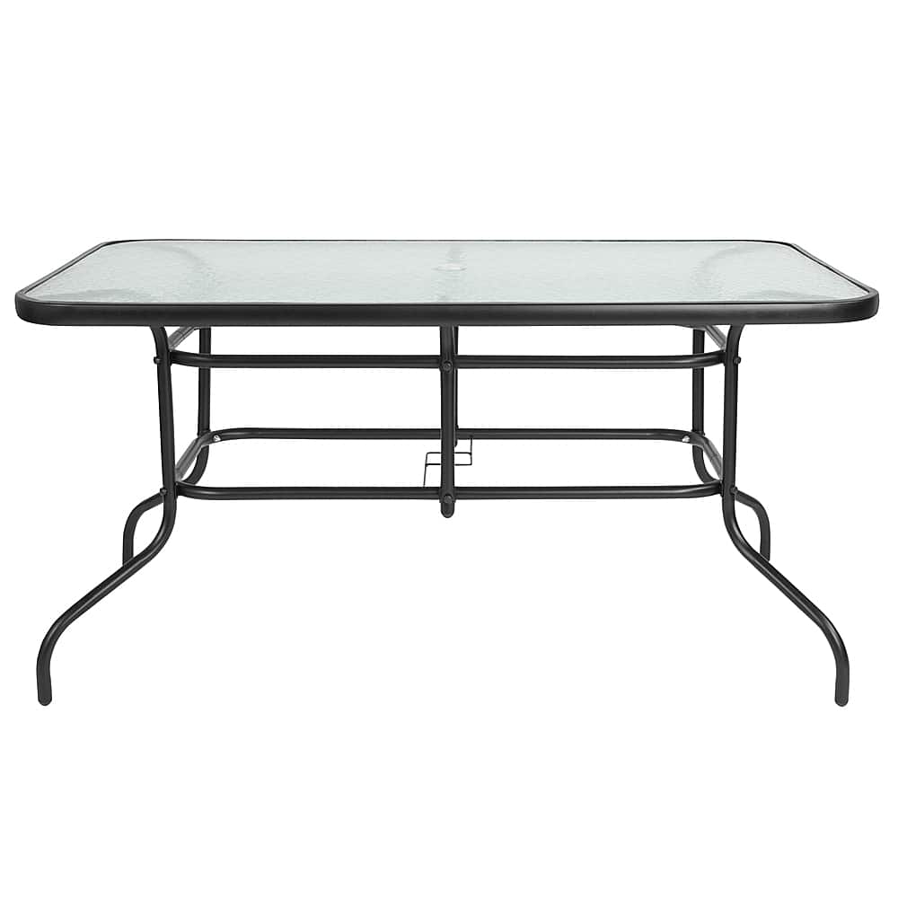 Alt View 11. Alamont Home - Tory Contemporary Patio Table - Clear Top/Black Frame.