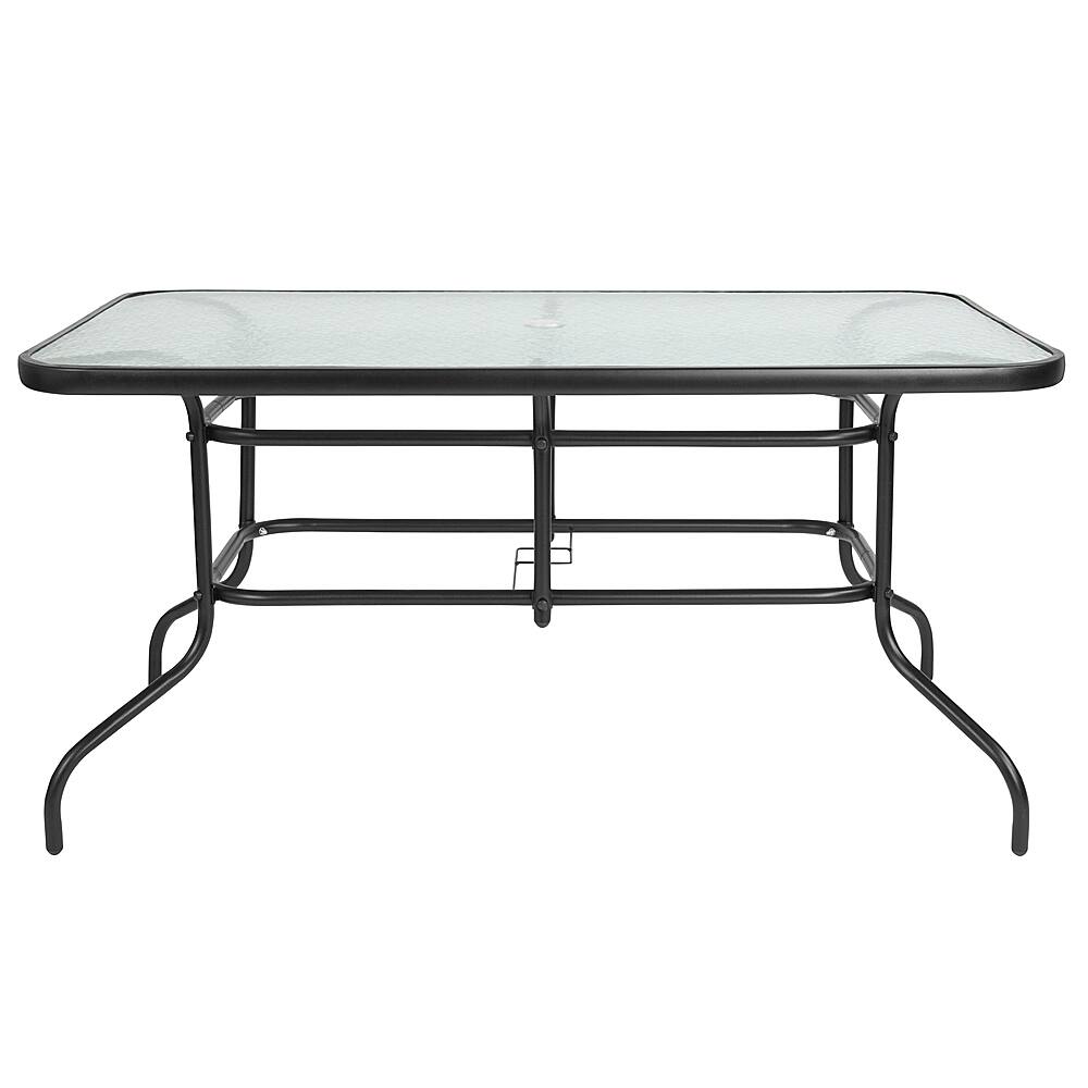 Alt View 11. Alamont Home - Tory Contemporary Patio Table - Clear Top/Black Frame.