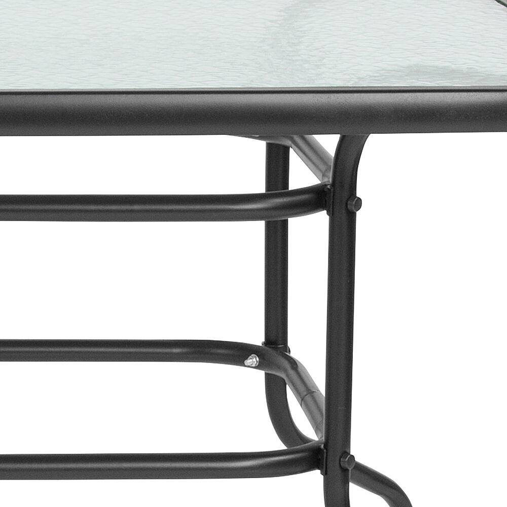 Alt View 14. Alamont Home - Tory Contemporary Patio Table - Clear Top/Black Frame.