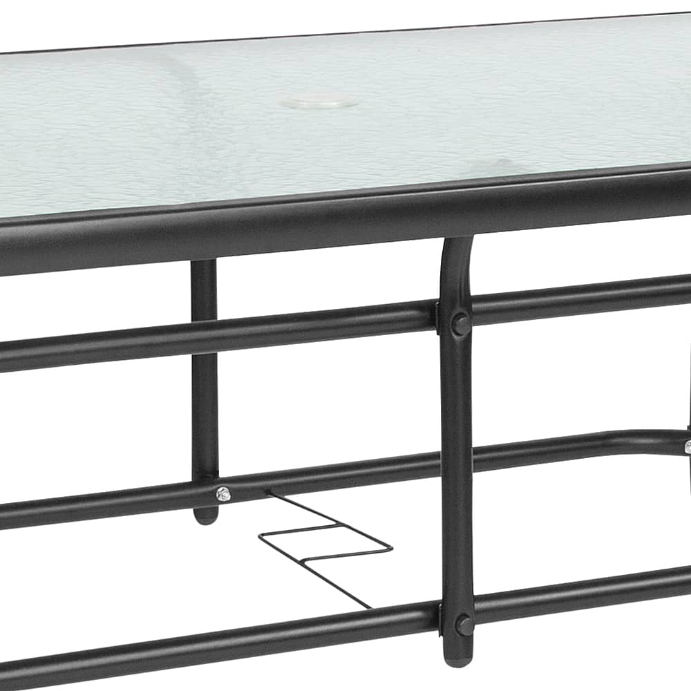 Alt View 15. Alamont Home - Tory Contemporary Patio Table - Clear Top/Black Frame.