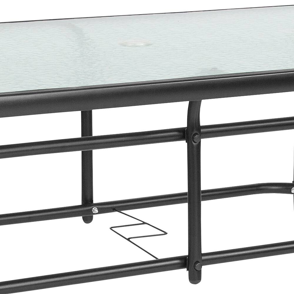 Alt View 15. Alamont Home - Tory Contemporary Patio Table - Clear Top/Black Frame.