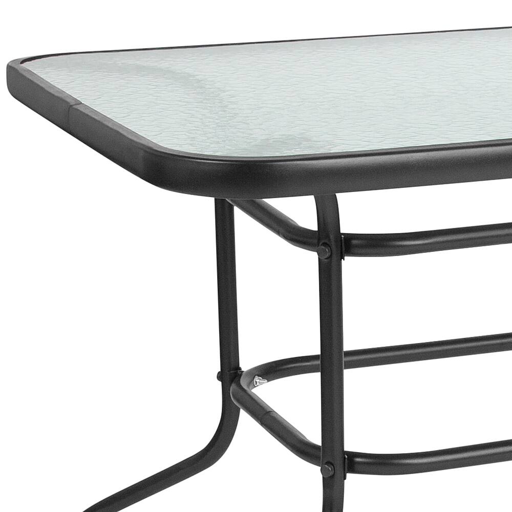 Alt View 17. Alamont Home - Tory Contemporary Patio Table - Clear Top/Black Frame.
