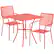 Front. Alamont Home - Oia Outdoor Square Contemporary Metal 3 Piece Patio Set - Coral.
