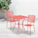 Alt View 11. Alamont Home - Oia Outdoor Square Contemporary Metal 3 Piece Patio Set - Coral.