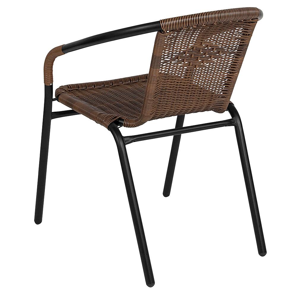 Alt View 13. Alamont Home - Lila Outdoor Square Contemporary Metal 5 Piece Patio Set - Clear Top/Dark Brown Rattan.