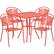 Front. Alamont Home - Oia Outdoor Square Contemporary Metal 5 Piece Patio Set - Coral.