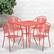Alt View 11. Alamont Home - Oia Outdoor Square Contemporary Metal 5 Piece Patio Set - Coral.