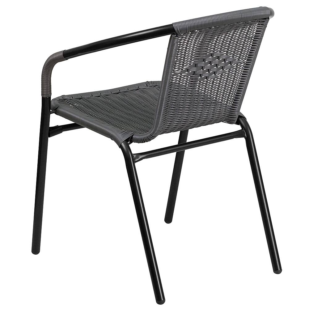 Alt View 21. Alamont Home - Lila Outdoor Round Contemporary Metal 3 Piece Patio Set - Clear Top/Gray Rattan.