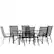 Front. Alamont Home - Brazos Outdoor Rectangle Contemporary 7 Piece Patio Set - Black.