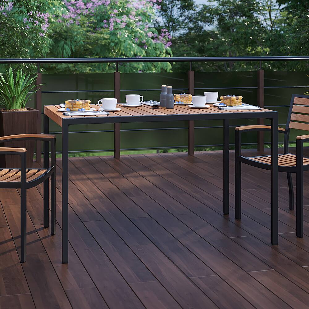 Alt View 12. Alamont Home - Lark Modern Patio Table - Teak.