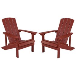 Flash Furniture - Charlestown Adirondack Chair (set of 2) - Red - Front_Zoom