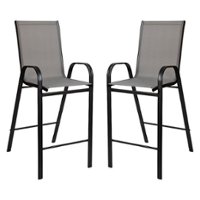 Flash Furniture - Brazos Modern Fabric Patio Barstool (set of 2) - Gray - Front_Zoom