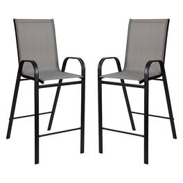 Alamont Home - Brazos Modern Fabric Patio Barstool (set of 2) - Gray