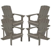 Flash Furniture - Charlestown Adirondack Chair (set of 4) - Gray - Front_Zoom