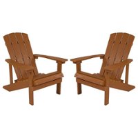 Flash Furniture - Charlestown Adirondack Chair (set of 2) - Teak - Front_Zoom