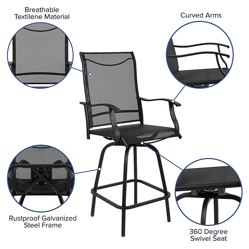 Alt View 11. Alamont Home - Valerie Patio Chair (set of 2) - Black.