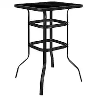 Alamont Home - Barker Square Modern Patio Bar Table - Black - Front_Zoom