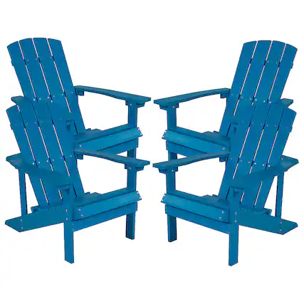 Front. Alamont Home - Charlestown Adirondack Chair (set of 4) - Blue.