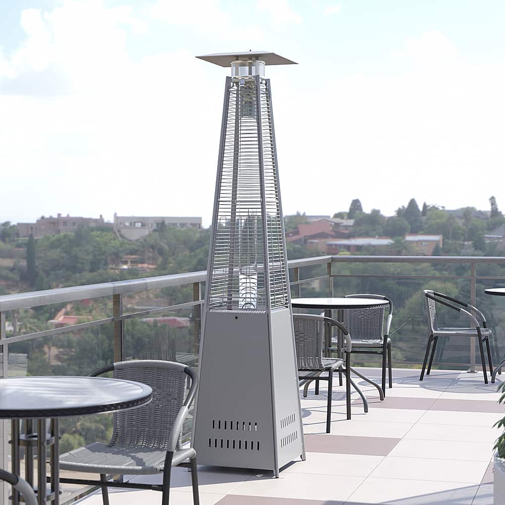 Alt View 14. Alamont Home - Sol 90" Pyramid Patio Heater - Silver.