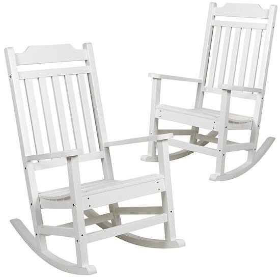 Flash Furniture Winston Rocking Patio Chair set of 2 White 2 JJ