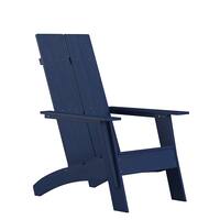 Alamont Home - Sawyer Blue Modern Dual Slat Back Indoor/Outdoor Adirondack Style Patio Chair - Navy - Front_Zoom