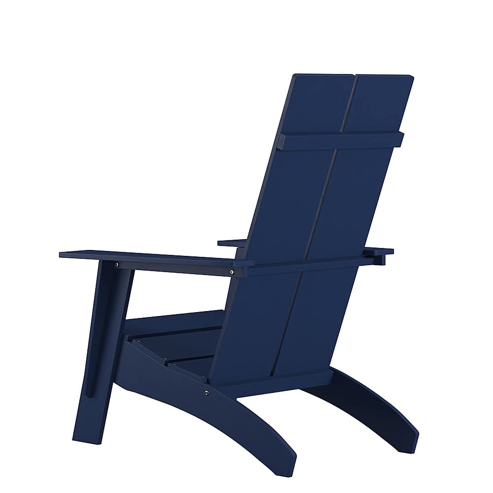 Alt View 14. Alamont Home - Sawyer Navy Blue Modern Dual Slat Back Indoor/Outdoor Adirondack Style Patio Chair - Navy.