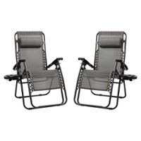 Flash Furniture - Celestial Zero Gravity Chair (set of 2) - Gray - Front_Zoom