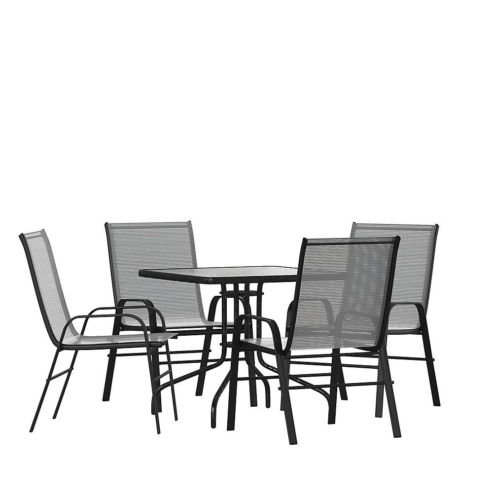 Alamont Home - Brazos Outdoor Square Contemporary 5 Piece Patio Set - Gray