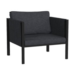Flash Furniture - Lea Patio Lounge Chair - Charcoal - Front_Zoom