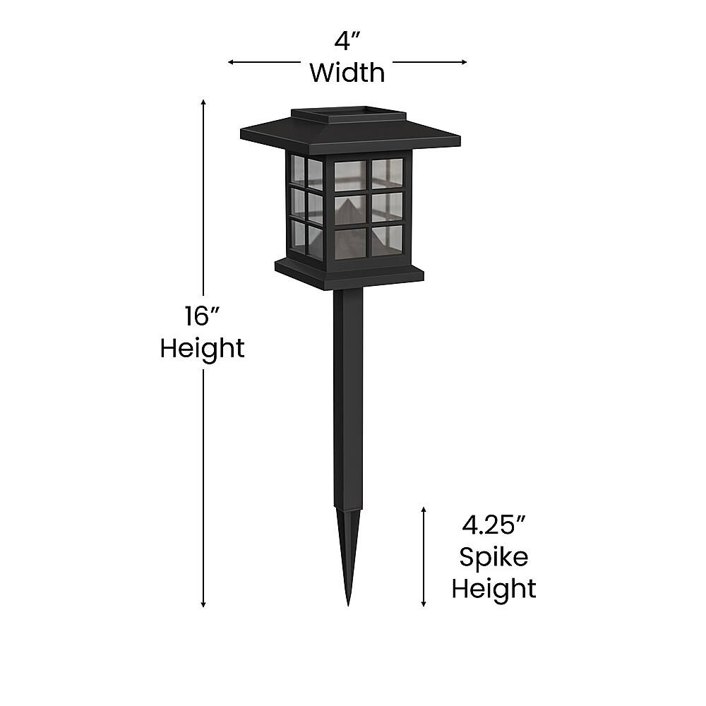 Alt View 13. Alamont Home - Halsey All-Weather Lantern Design Solar Powered LED Landscape Lights - Black.