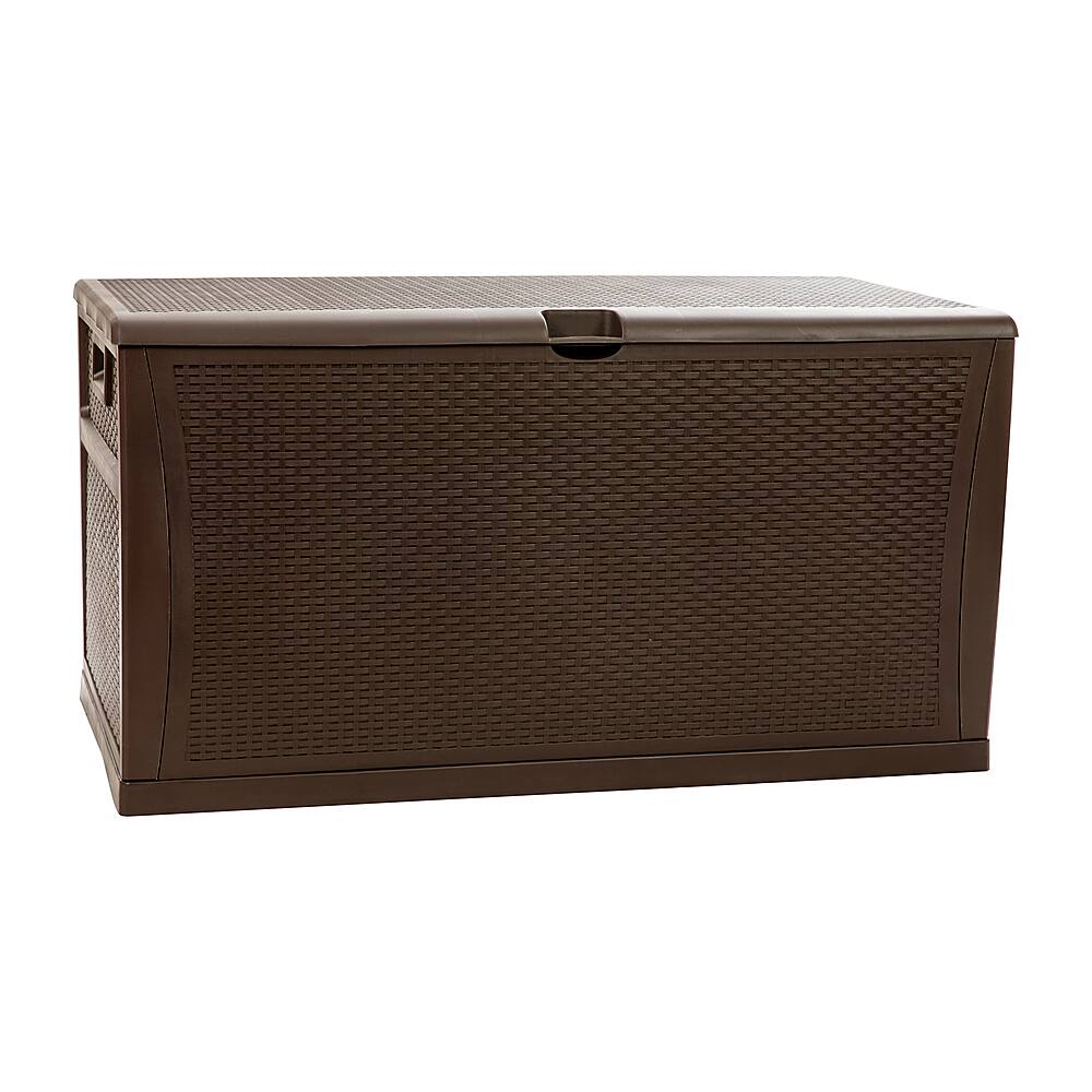 thumbnail image 2 of Teamson Home 154-Gallon Wicker Patio Storage Chest With Waterproof Liner - Gray, Outdoor Furniture Organizer 2 of 12