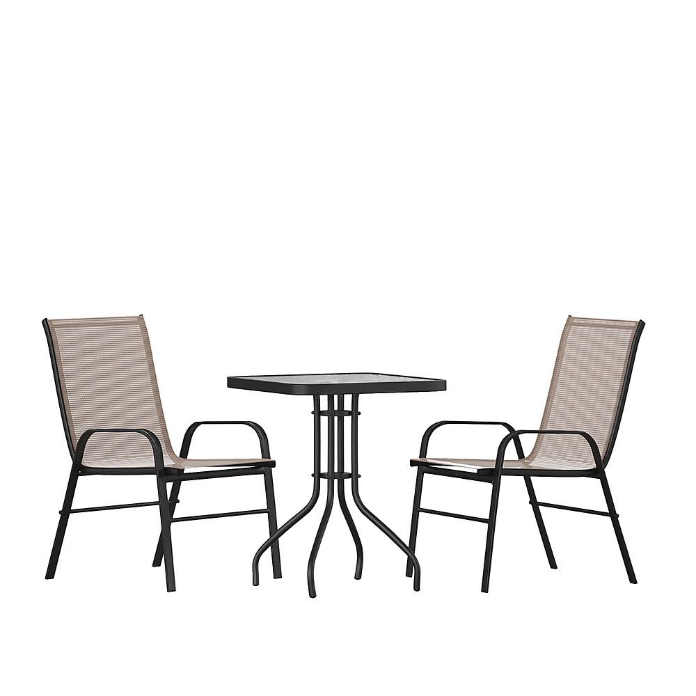 Alamont Home - Brazos Outdoor Square Contemporary 3 Piece Patio Set - Brown