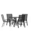 Front. Alamont Home - Brazos Outdoor Square Contemporary  5 Piece Patio Set - Black.