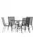 Front. Alamont Home - Brazos Outdoor Square Contemporary 5 Piece Patio Set - Black.