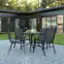Alt View 11. Alamont Home - Brazos Outdoor Square Contemporary  5 Piece Patio Set - Black.