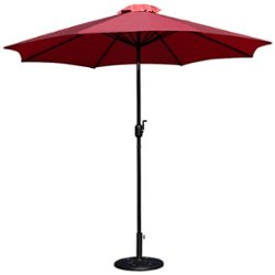 Flash Furniture - Kona Patio Umbrella and Base - Red - Front_Zoom
