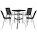 Front. Alamont Home - Brazos Outdoor Square Modern Steel 5 Piece Patio Set - Black.