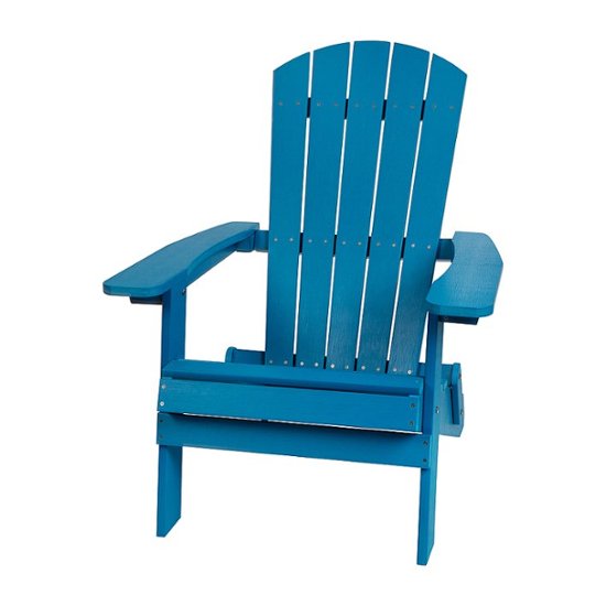 Front. Flash Furniture - Charlestown Adirondack Chair - Blue.