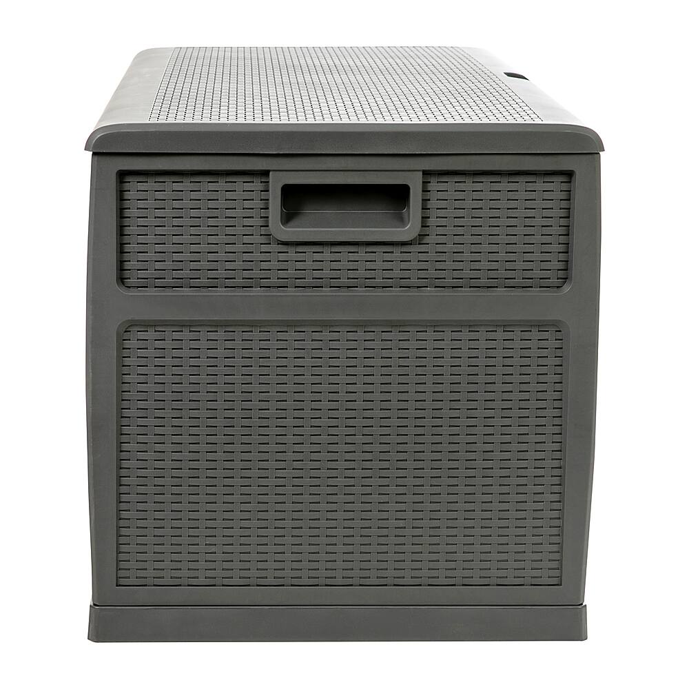 thumbnail image 2 of Teamson Home 154-Gallon Wicker Patio Storage Chest With Waterproof Liner - Gray, Outdoor Furniture Organizer 2 of 12