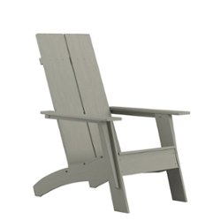 Flash Furniture - Sawyer Modern Dual Slat Back Indoor/Outdoor Adirondack Style Patio Chair - Gray - Front_Zoom
