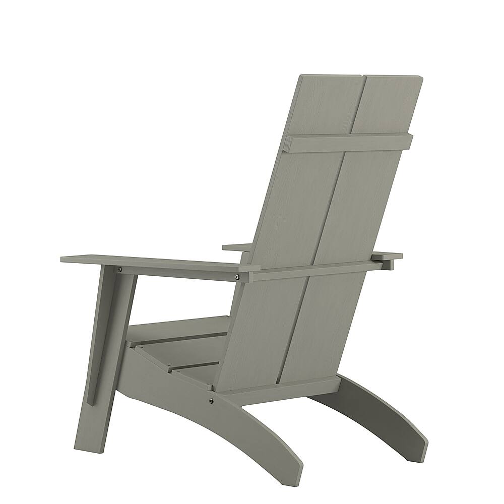Alt View 14. Alamont Home - Sawyer Gray Modern Dual Slat Back Indoor/Outdoor Adirondack Style Patio Chair - Gray.