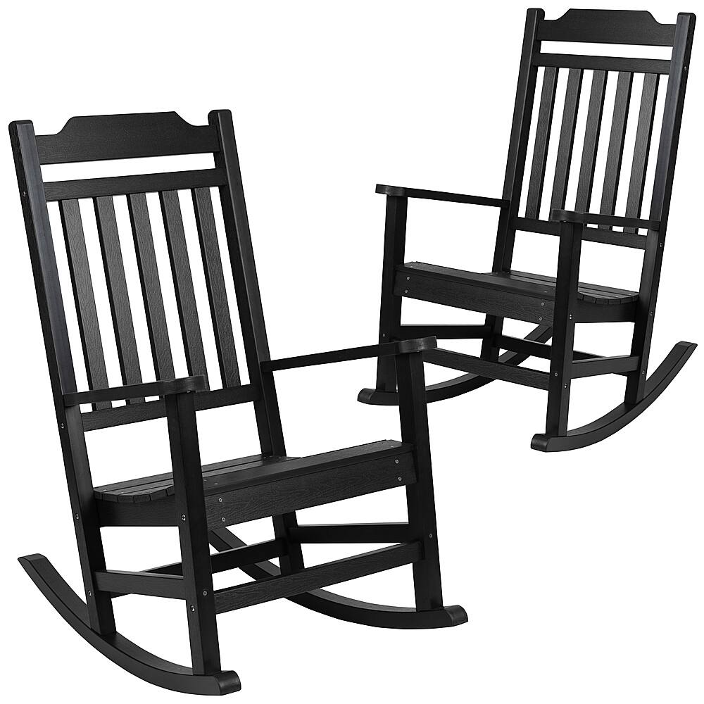 Alamont Home - Winston Rocking Patio Chair (set of 2) - Black - Front_Zoom