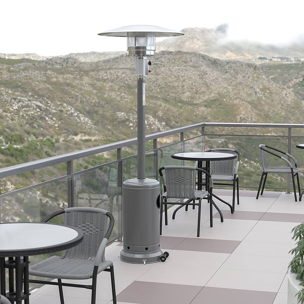 Alt View 11. Alamont Home - Sol 90" Round Patio Heater - Silver.